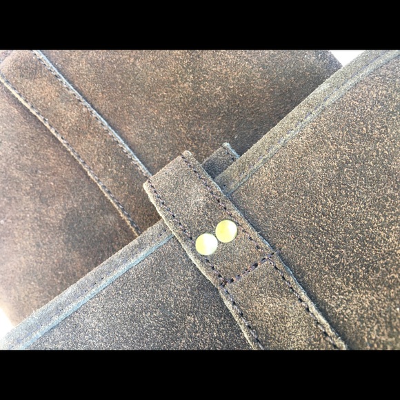 BROWN SUEDE TALL HEEL BOOTS 8.5 MEDIUM - Picture 3 of 10